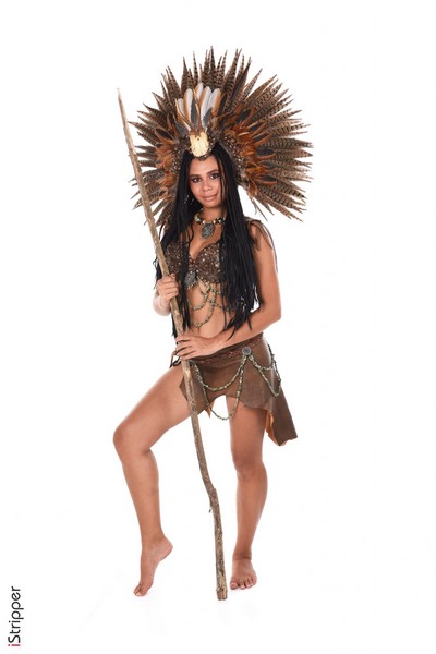 Exotic babe is the sexiest chief of the tribe with an amazing body  in Istripper set Savannahs Queen
